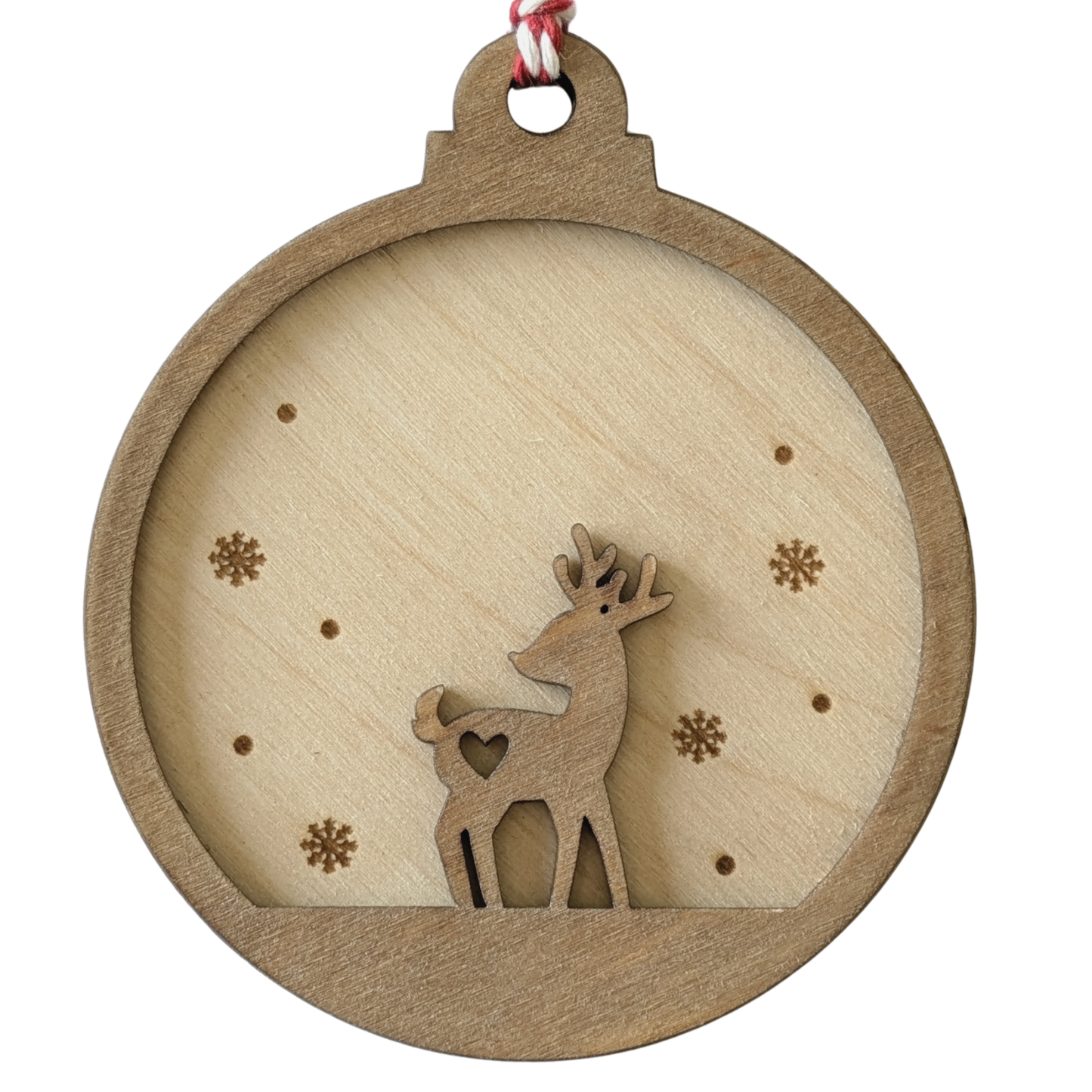 Boule de noël "Petit renne aux flocons"