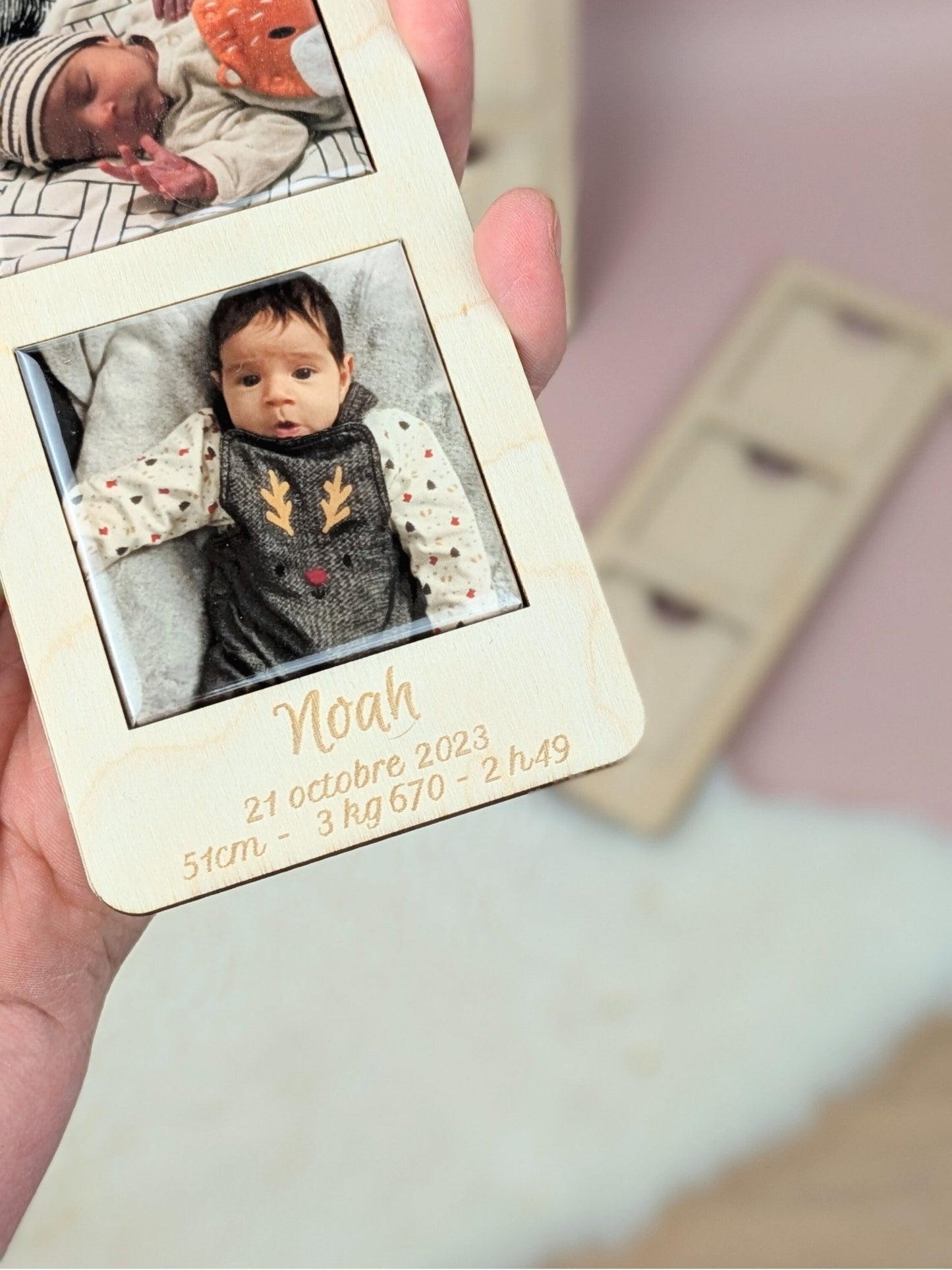 Cadre façon photomaton 3 cases pour magnets