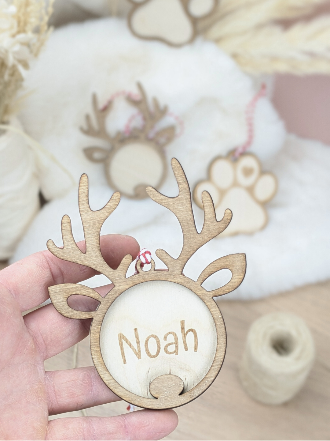 Décoration de sapin "tête de renne"