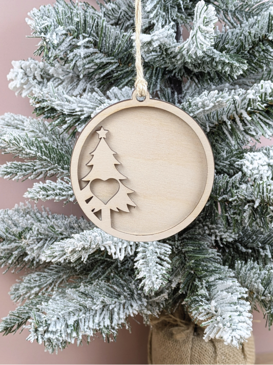 Boule de Noël "Sapin et petit cœur"