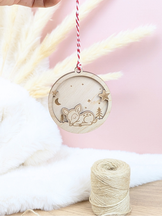 Boule de Noël Faon endormi