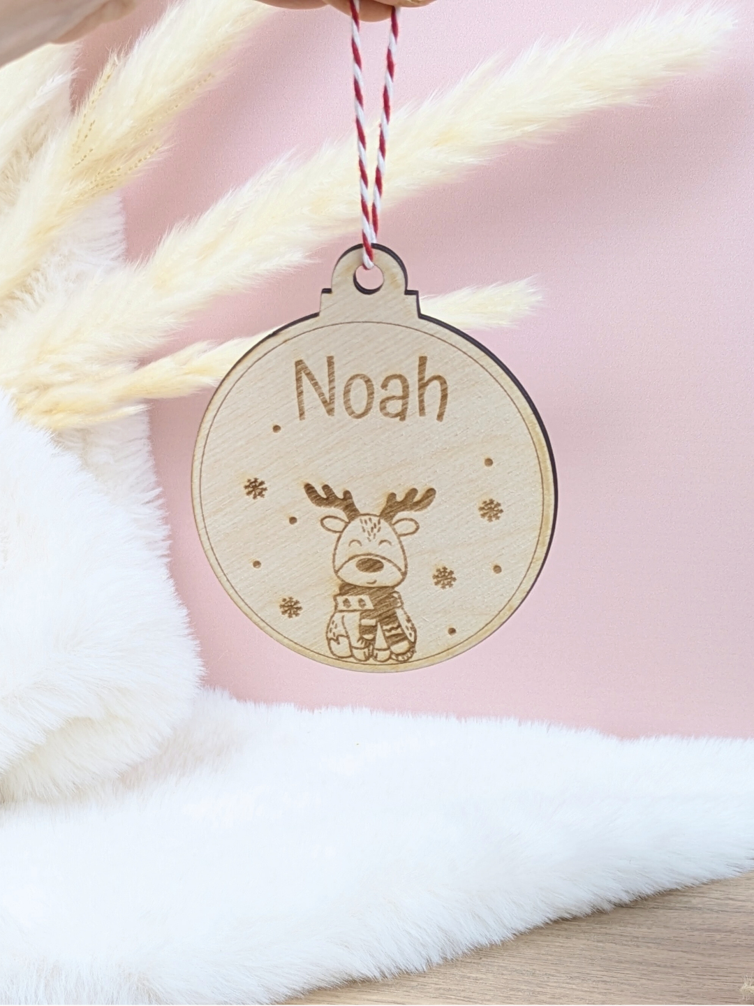 Boule de noël "Rudolphe sous la neige" simple