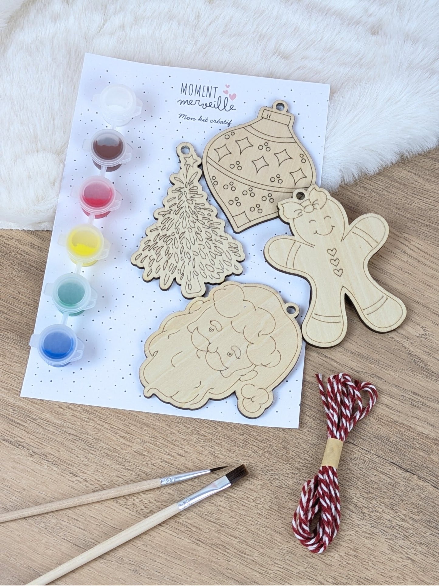 Mon kit créatif - Suspensions de Noël à peindre 🎨