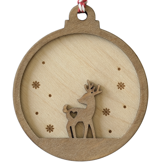 Boule de noël "Petit renne aux flocons"