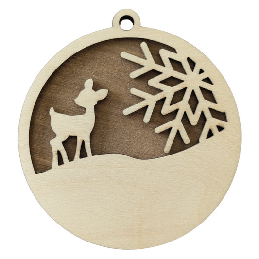 Boule de Noël Faon & flocon