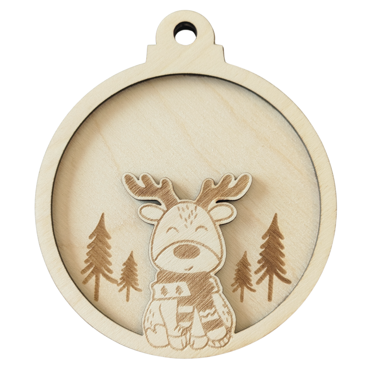 Boule de noël “Rudolphe dans la forêt enneigée”