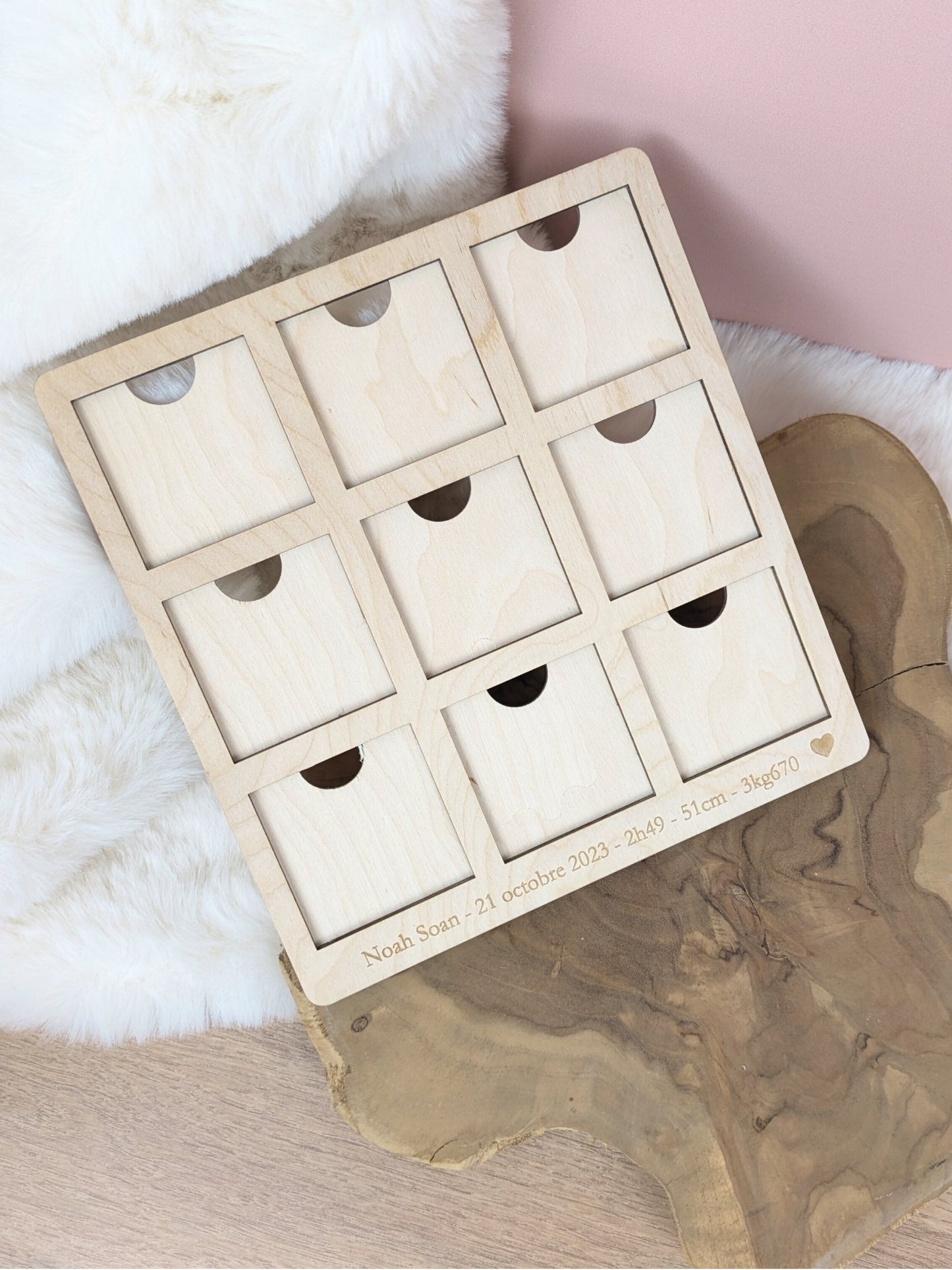 Cadre façon photomaton 9 cases pour magnets