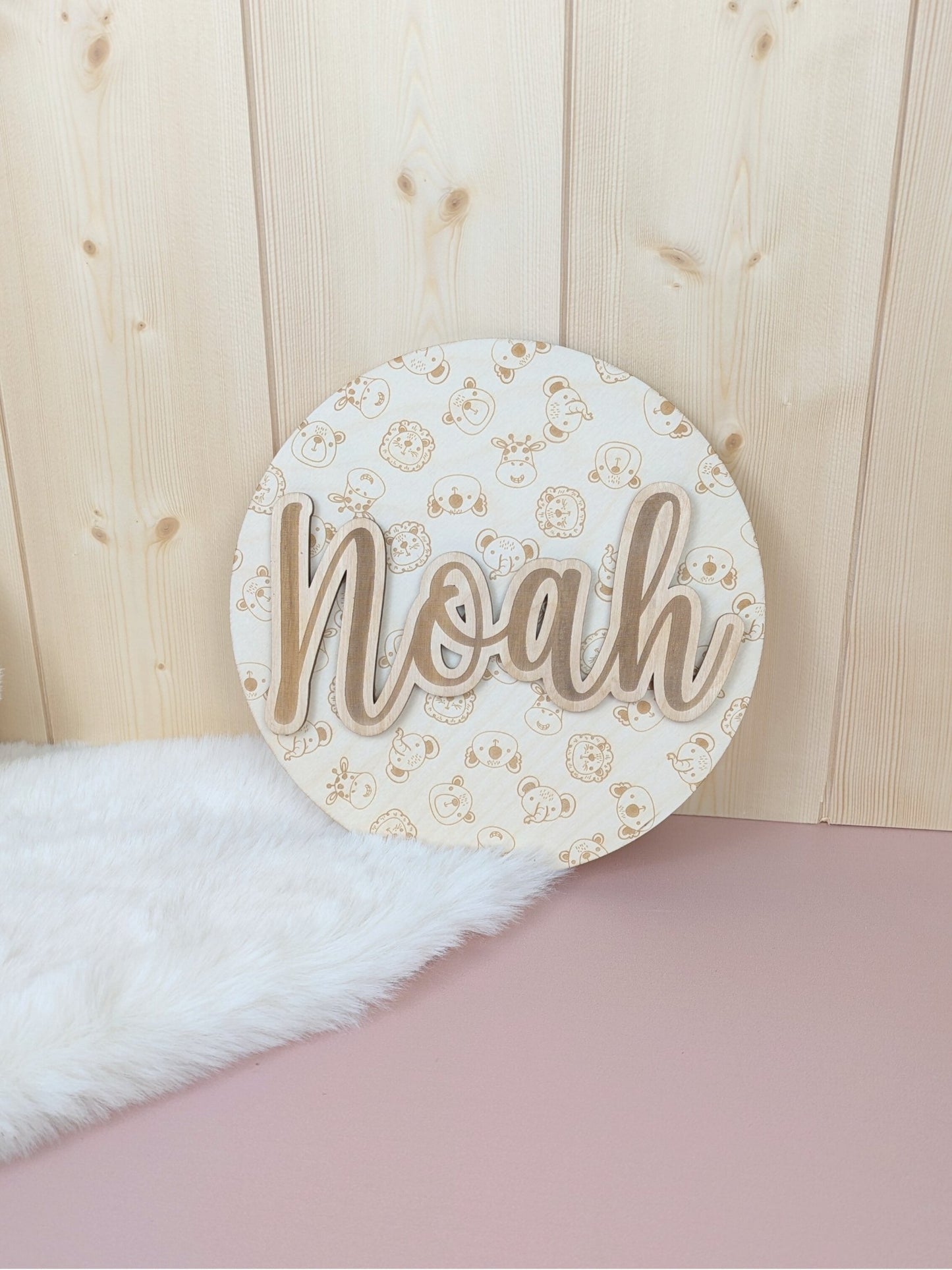 Décoration murale personnalisée avec prénom en bois (motifs variés)