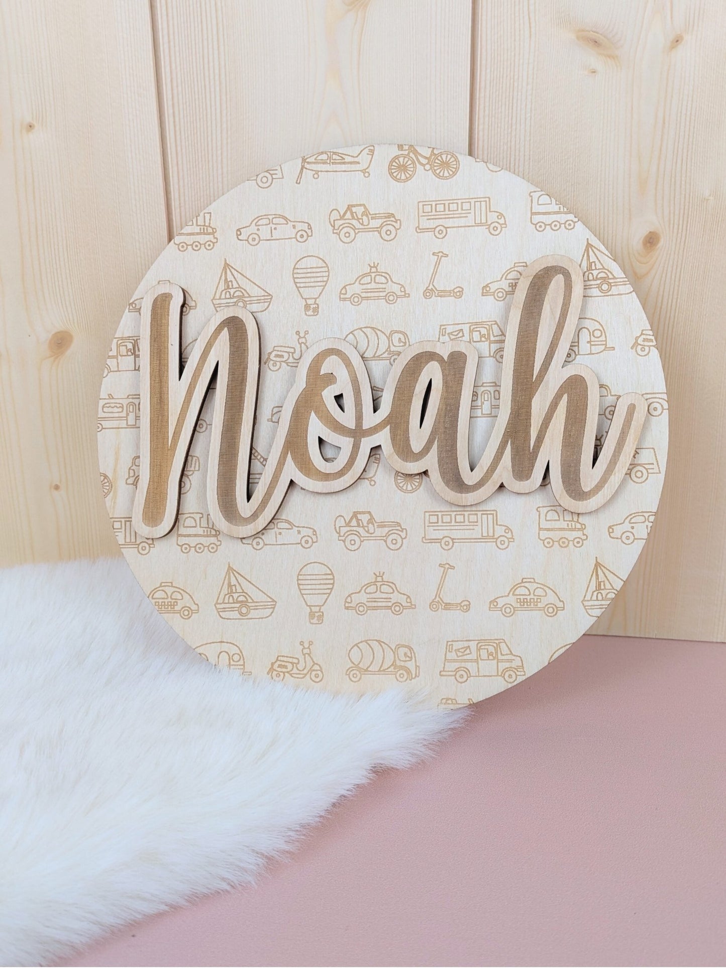 Décoration murale personnalisée avec prénom en bois (motifs variés)