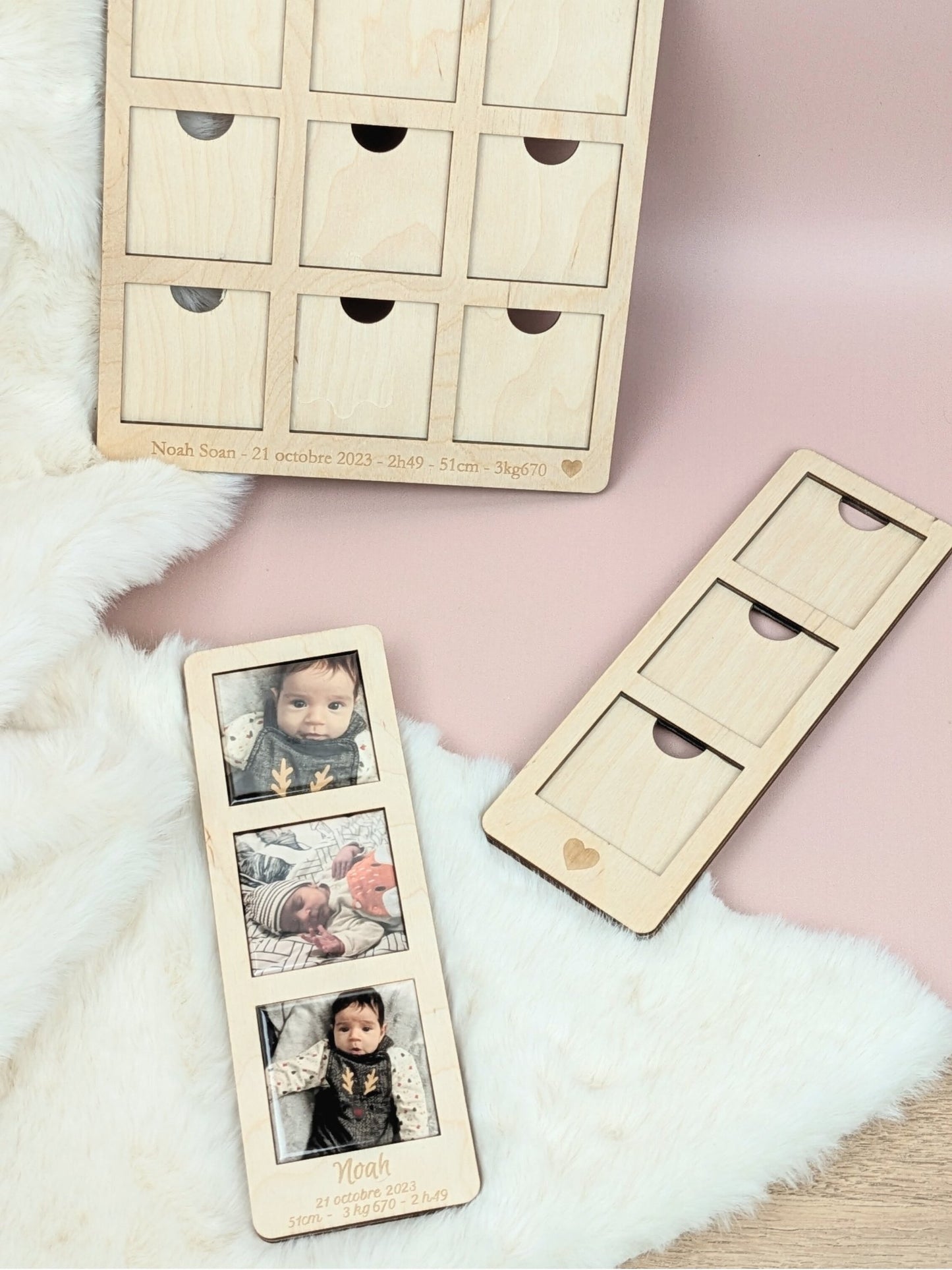 Cadre façon photomaton 9 cases pour magnets