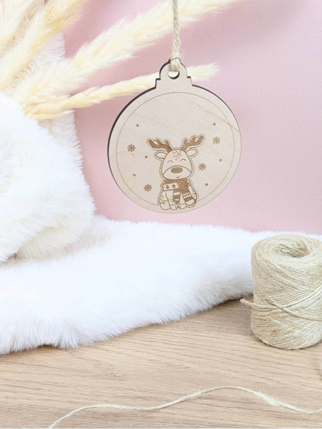 Boule de noël "Rudolphe sous la neige" simple