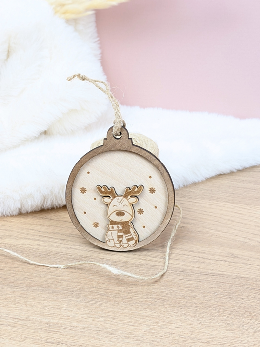 Boule de noël "Rudolphe sous la neige"