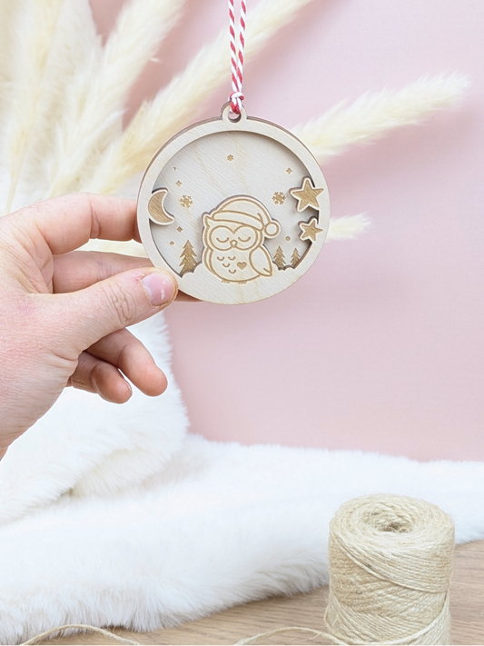 Boule de Noël Hibou endormi
