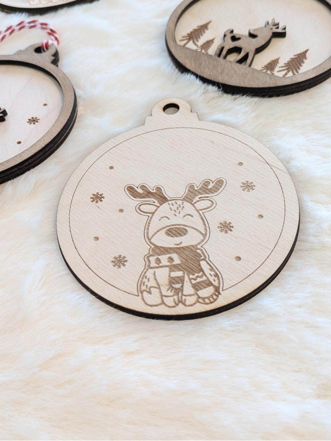 Boule de noël "Rudolphe sous la neige" simple