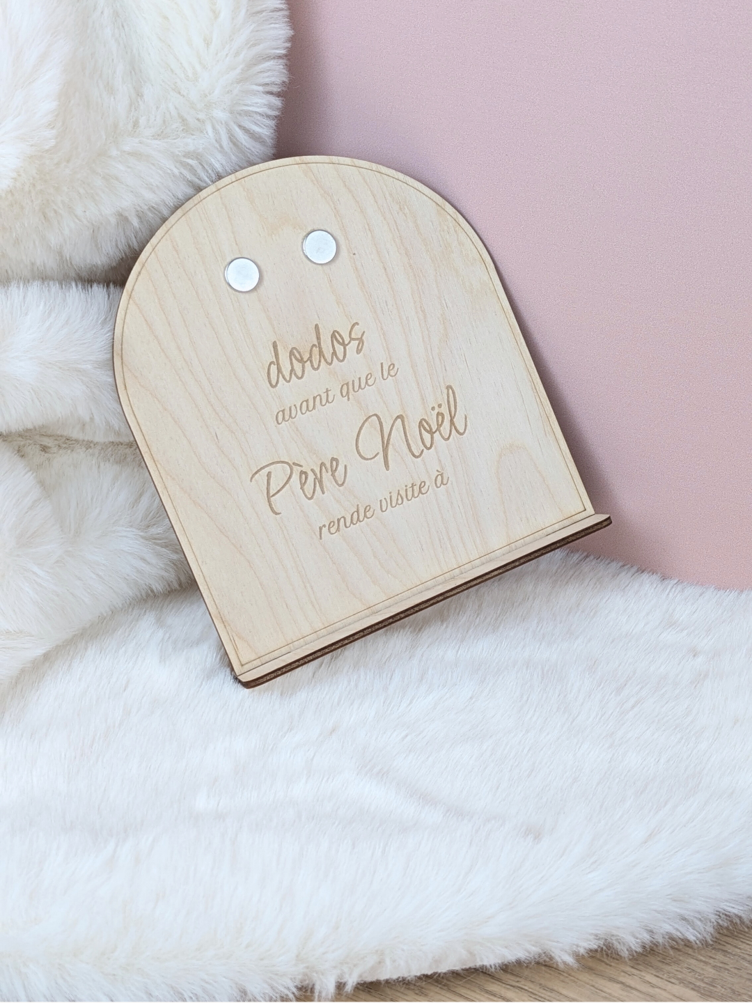 Décompte de Noël en bois - Calendrier aimanté personnalisé