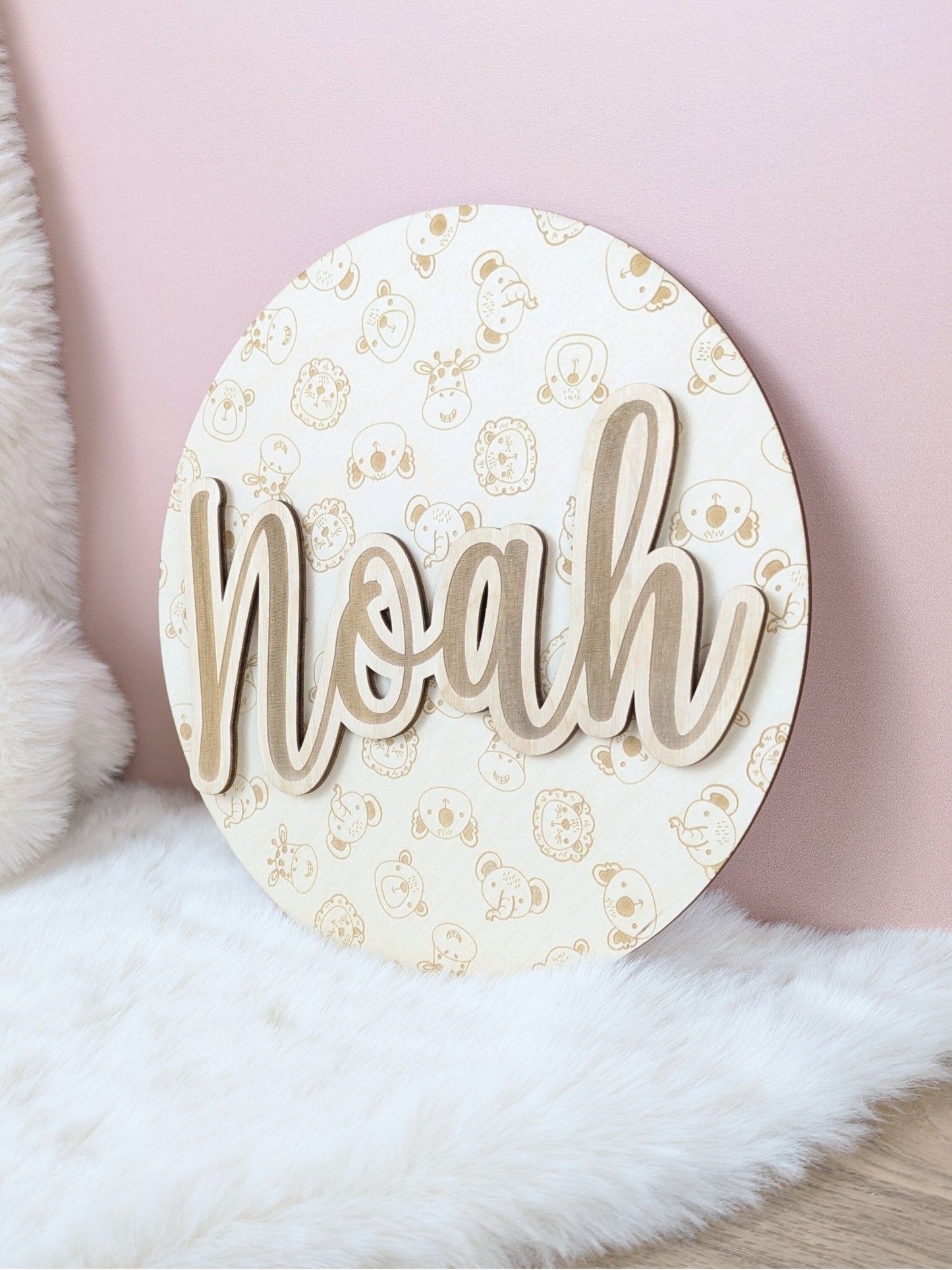 Décoration murale personnalisée avec prénom en bois (motifs variés)